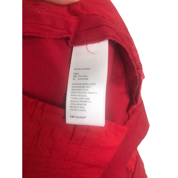 Kate Spade Saturday Women's Chino Shorts Red Cotton Stretch Flat Front Sz 2 - Picture 11 of 14